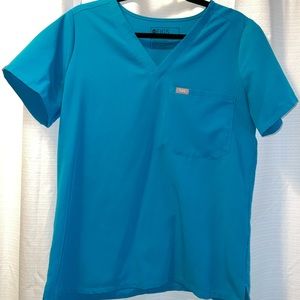 Teal Caterina One Pocket Scrub Top (Medium)